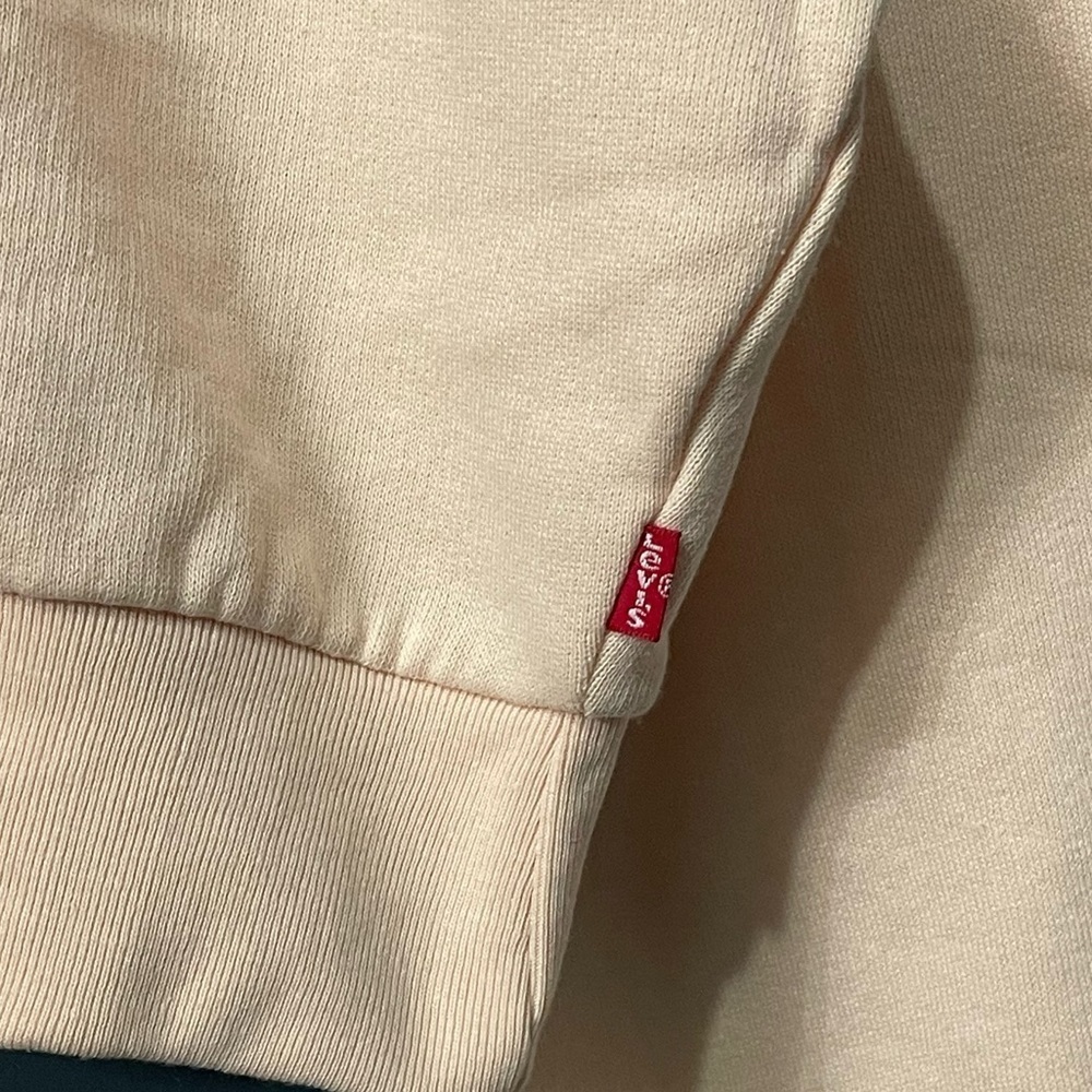 Levi's Tops | Women's Levi's Cropped Graphic Logo Sweatshirt color:peach size M - Picture 6 of 10